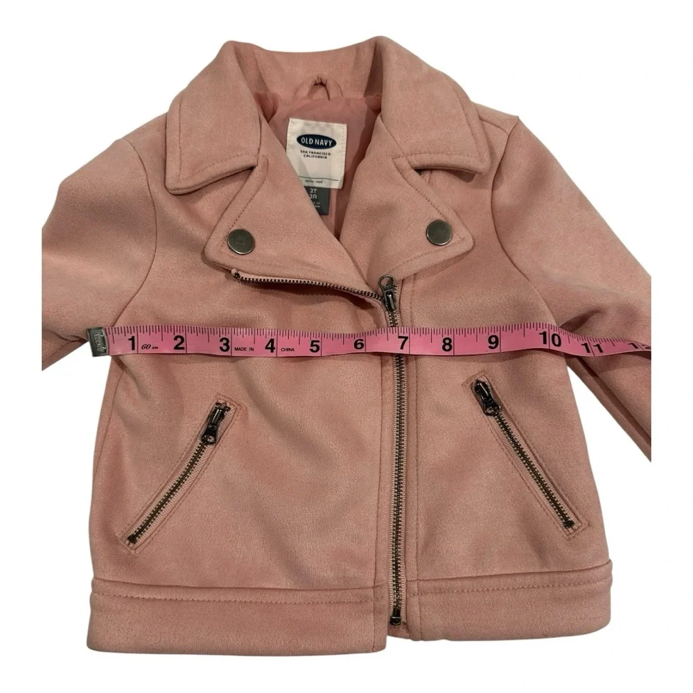 Old Navy Toddler Girls Pink Faux Suede Moto‎ Jacket, 2T